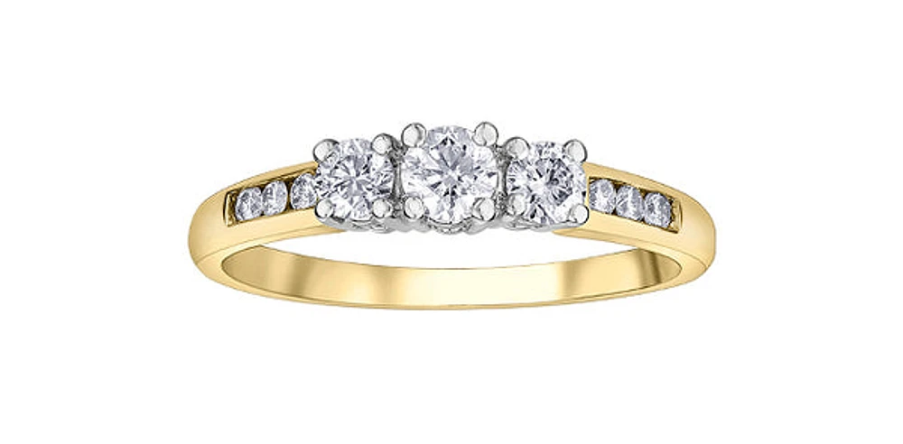 14K Yellow & White Gold 0.50cttw Diamond Engagement Ring
