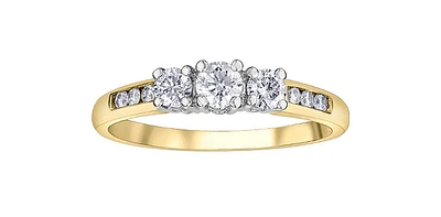 14K Yellow & White Gold 0.50cttw Diamond Engagement Ring