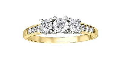 14K Yellow & White Gold 0.75cttw Diamond Engagement Ring
