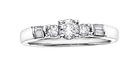10K White Gold 0.50cttw Canadian Diamond Engagement Ring, Size 6.5