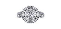 14K White Gold 0.66cttw Diamond Halo Engagement Ring - 4.5 / 14K Rose Gold