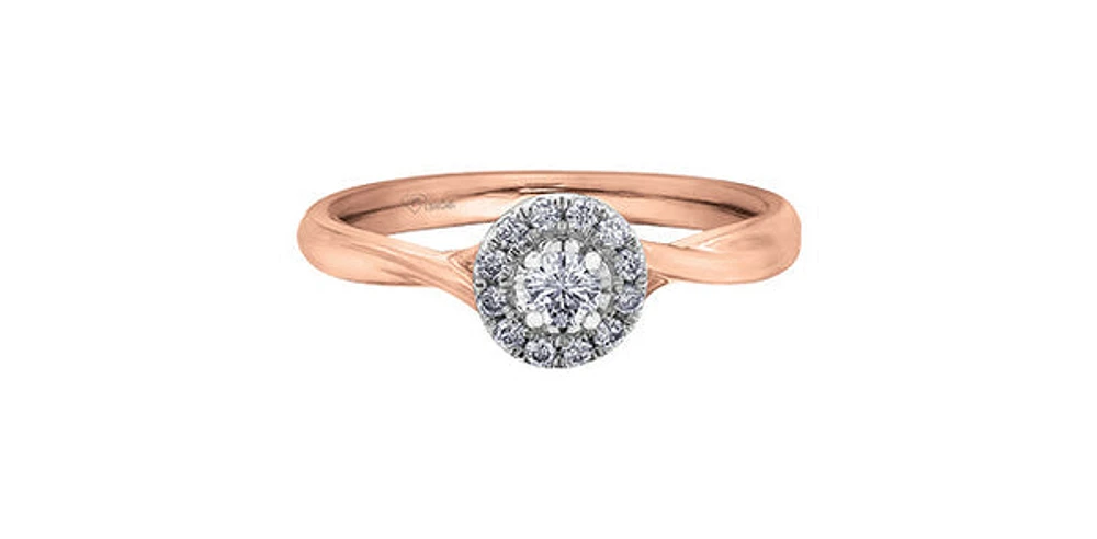 10K Rose Gold 0.30cttw Canadian Diamond Engagement Ring - / White