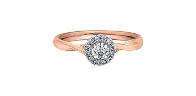 10K Rose Gold 0.30cttw Canadian Diamond Engagement Ring - / White