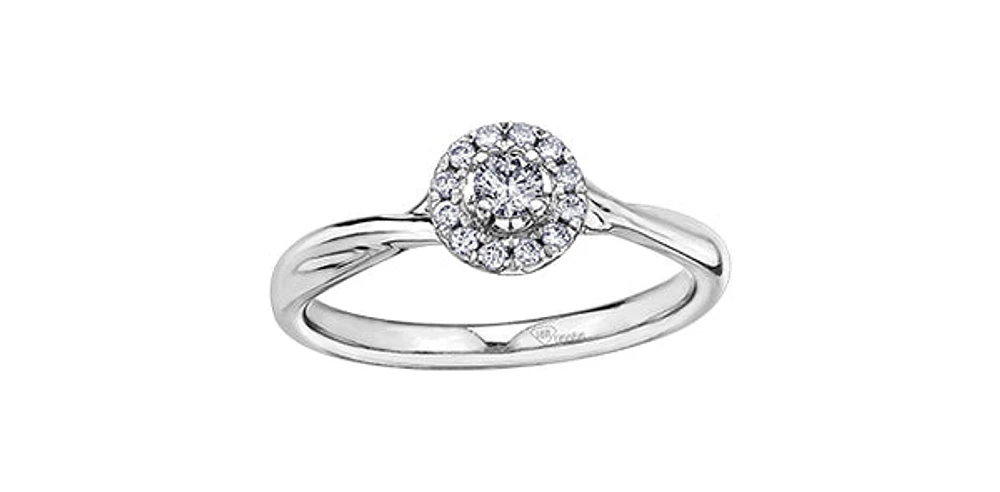 10K White Gold 0.20cttw Canadian Diamond Engagement Ring