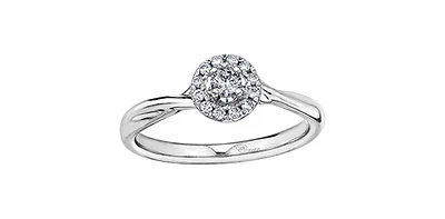 10K White Gold 0.30cttw Canadian Diamond Engagement Ring - /