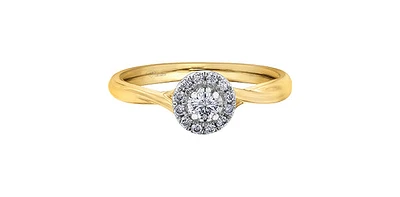 10K Yellow & White Gold 0.20cttw Canadian Diamond Engagement Ring