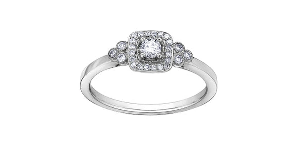 10K White Gold 0.23cttw Canadian Diamond Engagement Ring