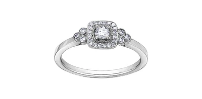 10K White Gold 0.23cttw Canadian Diamond Engagement Ring