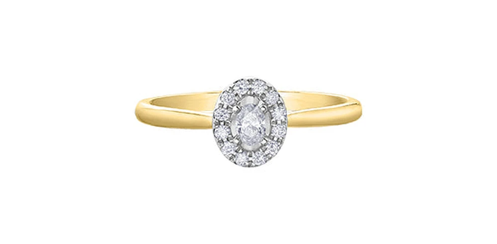 10K Yellow & White Gold 0.20cttw Diamond Engagement Ring