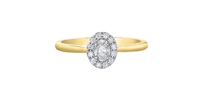 10K Yellow & White Gold 0.20cttw Diamond Engagement Ring