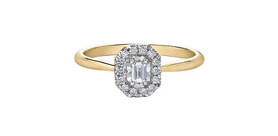 10K Yellow & White Gold 0.19cttw Diamond Engagement Ring