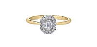 10K Yellow & White Gold 0.19cttw Diamond Engagement Ring