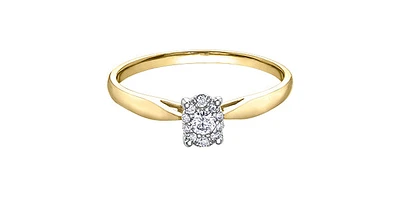 10K Yellow & White Gold 0.11cttw Diamond Engagement Ring