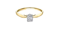 10K Yellow & White Gold 0.11cttw Diamond Engagement Ring