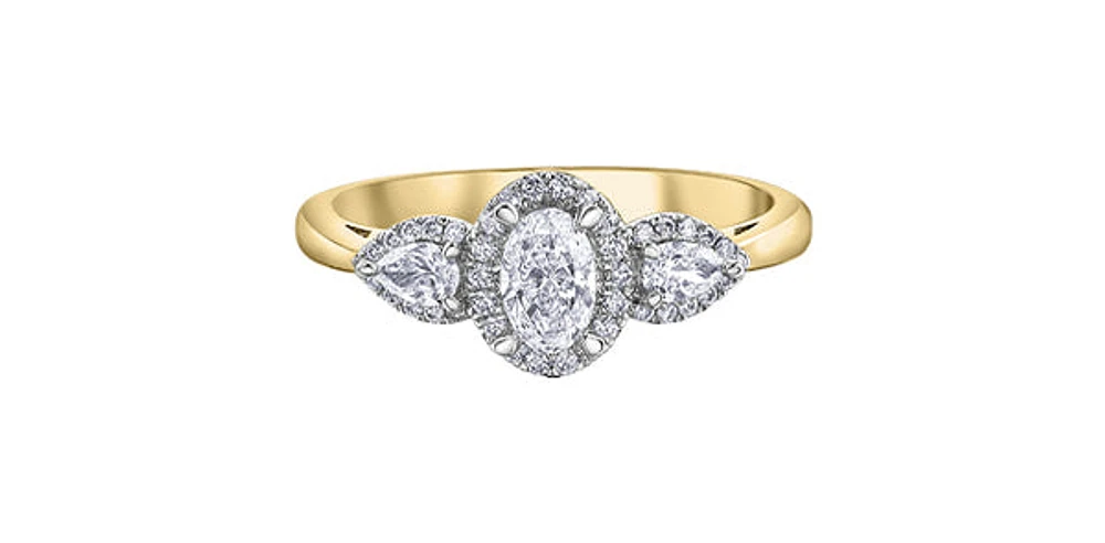 14K Yellow & White Gold 0.60cttw Diamond Engagement Ring