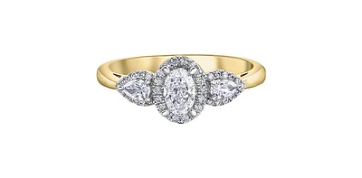 14K Yellow & White Gold 0.60cttw Diamond Engagement Ring