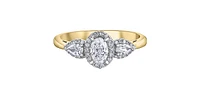 14K Yellow & White Gold 0.60cttw Diamond Engagement Ring