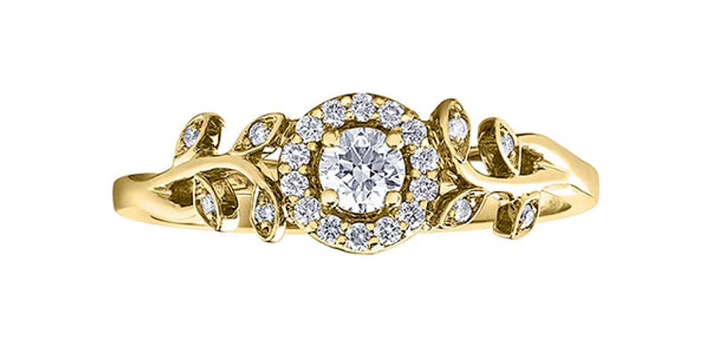 10K Yellow Gold 0.25cttw Canadian Diamond Ring, 6.5 - / 4.5