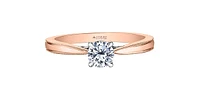 18K Rose Gold 1.05cttw Round Brilliant Cut Canadian Diamond Engagement Ring - / White