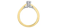 18K Yellow Gold 0.55cttw Round Brilliant Cut Canadian Diamond Engagement Ring - / White