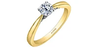 18K Yellow Gold 1.05cttw Round Brilliant Cut Canadian Diamond Engagement Ring - / White