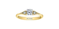 18K Yellow Gold 0.35cttw Canadian Diamond Engagement Ring, Size 6.5