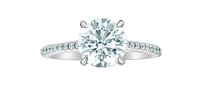 14K White Gold Cttw Lab Grown Round Brilliant Cut Diamond Engagement Ring