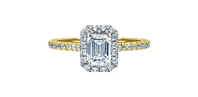 14K Yellow Gold 0.91cttw Lab Grown Diamond Engagement Ring - / White