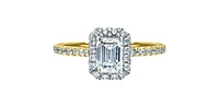 14K Yellow Gold 0.91cttw Lab Grown Diamond Engagement Ring - / White