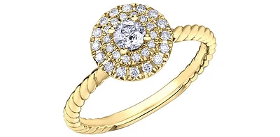 10K  Yellow Gold 0.35cttw Canadian Diamond Engagement Ring, 6.5 - / White