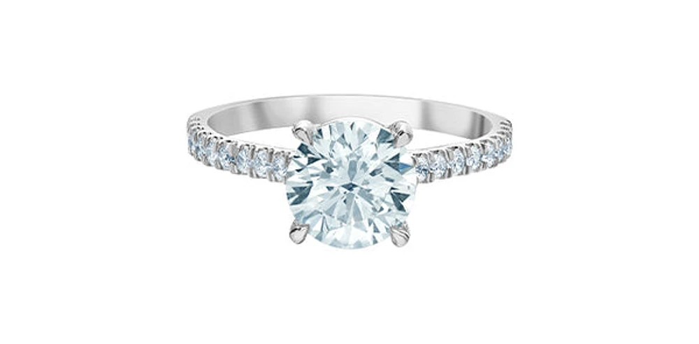 14K White Gold 2.31cttw Lab Grown Round Diamond Engagement Ring - /