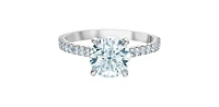 14K White Gold 2.31cttw Lab Grown Round Diamond Engagement Ring - /