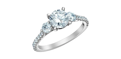14K White Gold 1.56cttw Round Lab Grown Diamond Engagement Ring