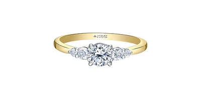 14K Yellow & White Gold 0.70cttw Canadian Diamond Engagement Ring