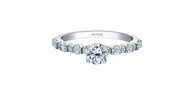 18K White Gold 1.10cttw Canadian Diamond Engagement Ring, Size 6.5