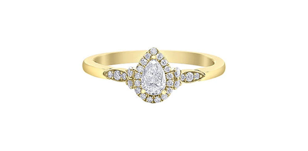 14K Yellow Gold 0.40cttw Diamond Engagement Ring