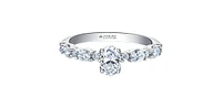 18K White Gold 1.00cttw Oval Cut Canadian Diamond Engagement Ring, Size 6.5