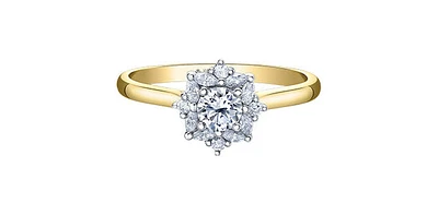 18K Yellow Gold 1.05cttw Canadian Diamond Engagement Ring, Size 6.5