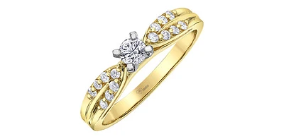 10K Yellow Gold 0.30cttw Canadian Diamond Ring, 6.5 - 14K