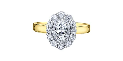 18K White & Yellow Gold /Palladium Alloy (Hypoallergenic) 1.13cttw Canadian Diamond Engagement Ring (Copy)