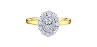 18K White & Yellow Gold /Palladium Alloy (Hypoallergenic) 0.77cttw Canadian Diamond Engagement Ring