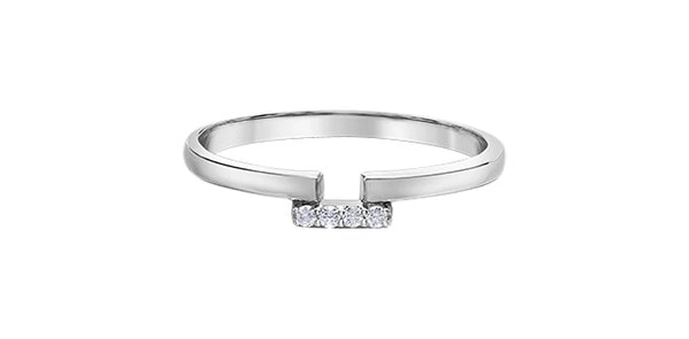 10K White Gold 0.04cttw Diamond Band