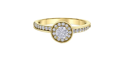 14K Yellow Gold 0.72cttw Diamond Engagement Ring