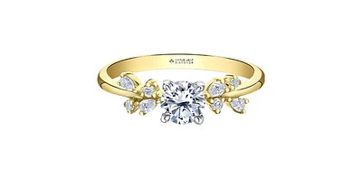 14K Yellow & White Gold 0.67cttw Canadian Diamond Engagement Ring