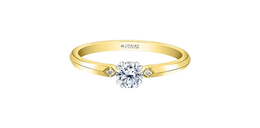 14K Yellow Gold 0.30cttw Canadian Diamond Engagement Ring - /