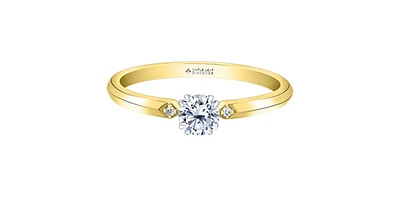 14K Yellow Gold 0.30cttw Canadian Diamond Engagement Ring - /