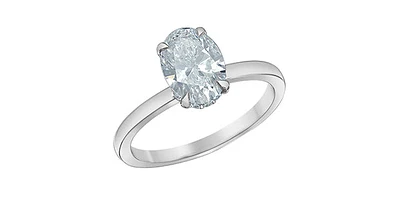 14K White Gold 1.59 ct Lab Grown Diamond Engagement Ring - 4 / Gold
