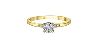 10K Yellow Gold 0.20 cttw Illusion Set Diamond Ring - 4