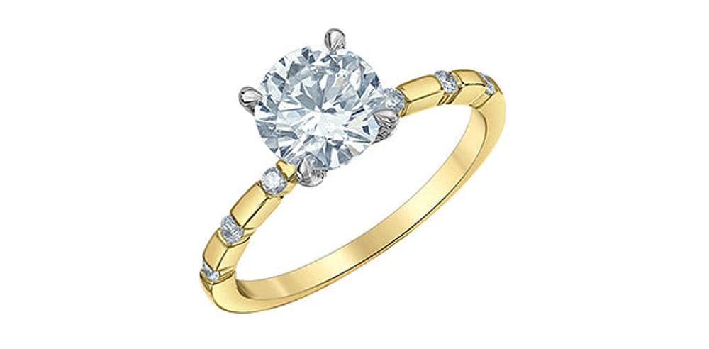 14K Yellow and White Gold Lab Grown Diamond Engagement Ring - 4.5