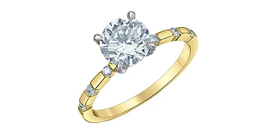 14K Yellow and White Gold Lab Grown Diamond Engagement Ring - 4.5